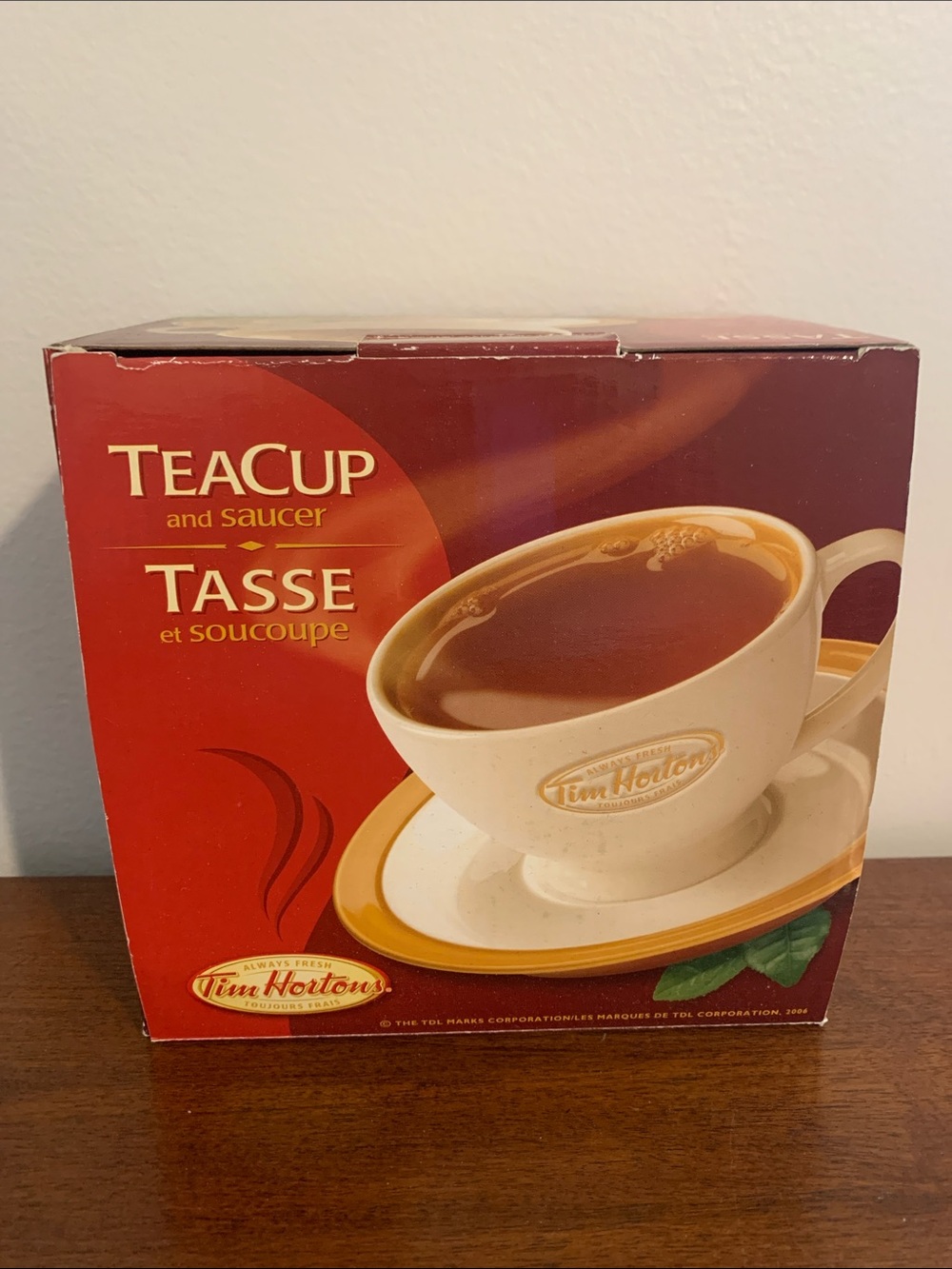 Vintage Tim Hortons Teacup and Saucer - Cream and Gold Accent